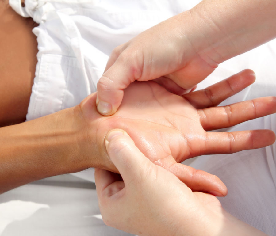 Image of a hand being treated